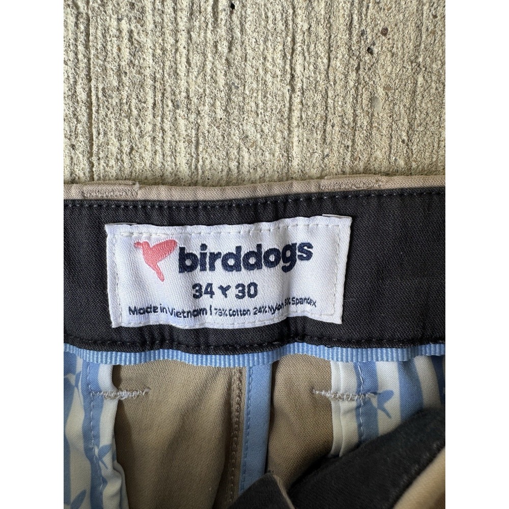 Birddogs Men's Chino Pants 34x30 Khaki Beige Stretch Cotton Zip Pocket - Picture 5 of 11